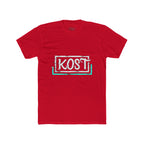 KOSI Retro Outline Logo Tee — White Cotton Crew T-Shirt