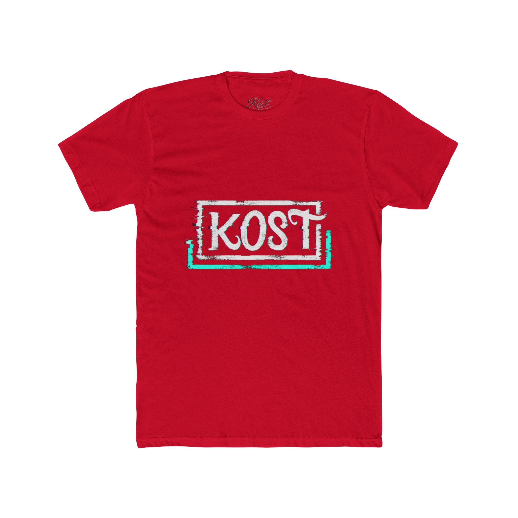 KOSI Retro Outline Logo Tee — White Cotton Crew T-Shirt