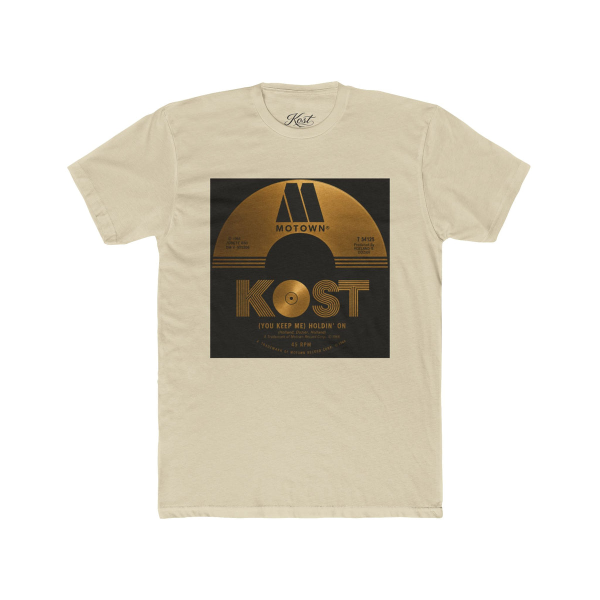 Vinyl Record Graphic Tee — "KOST" Retro Motown Design