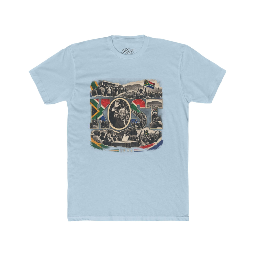 Vintage South Africa Collage Tee – Nelson Mandela & Heritage Flag Graphic