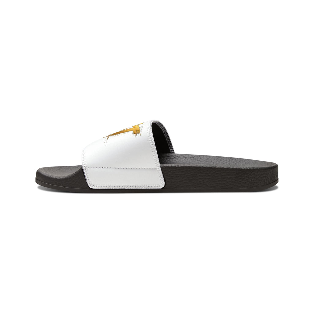 Men’s Removable-Strap Sandals with Gold “KOSY” Graphic