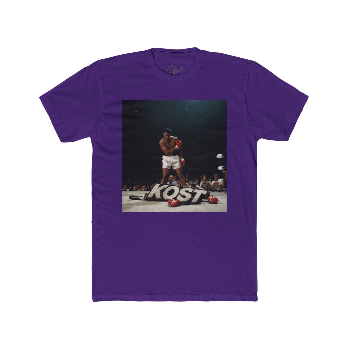 Boxing Champion Photo Tee — "KOST" Graphic Cotton T-Shirt