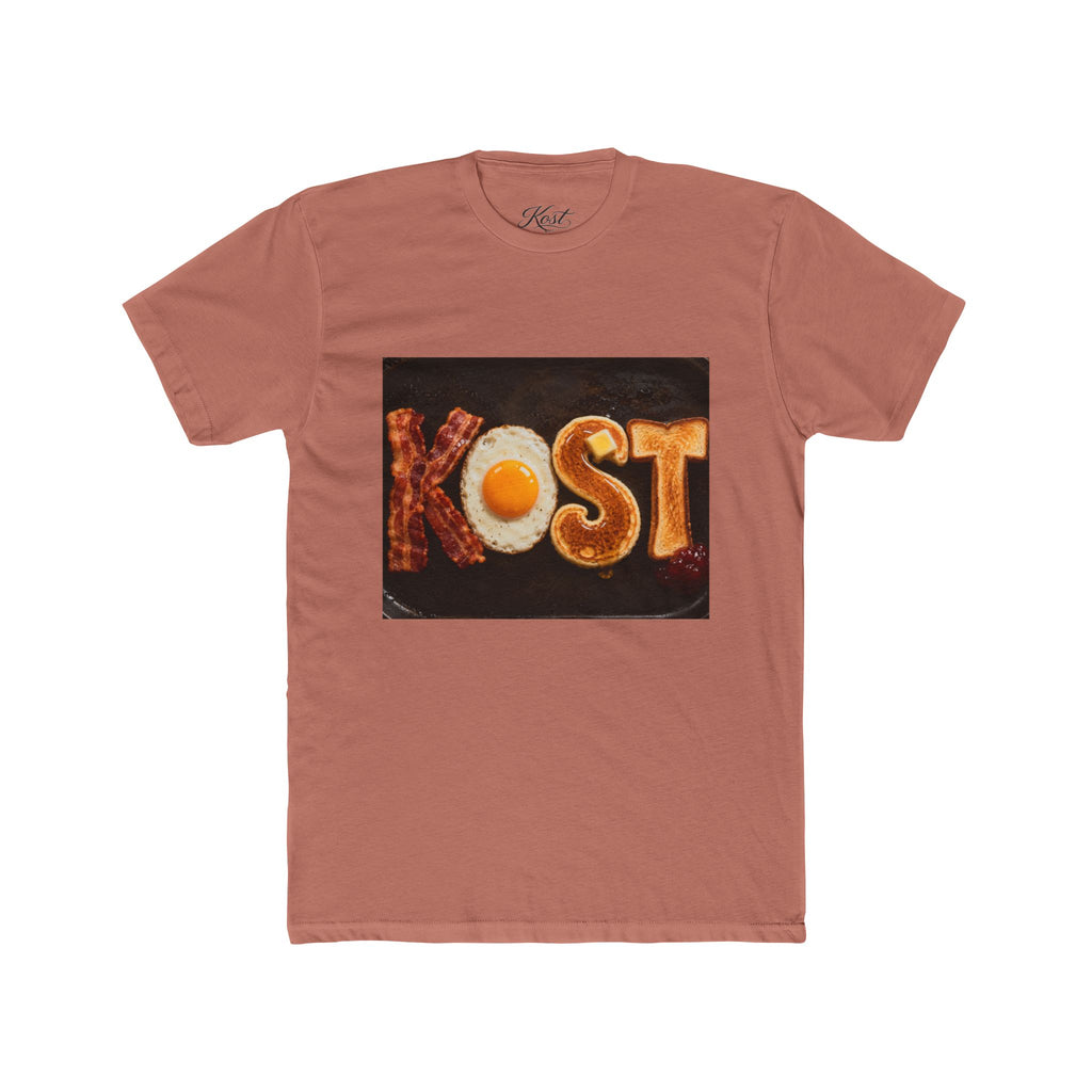 T-Shirt — 'KOST' Breakfast Letters Design (Bacon & Egg)