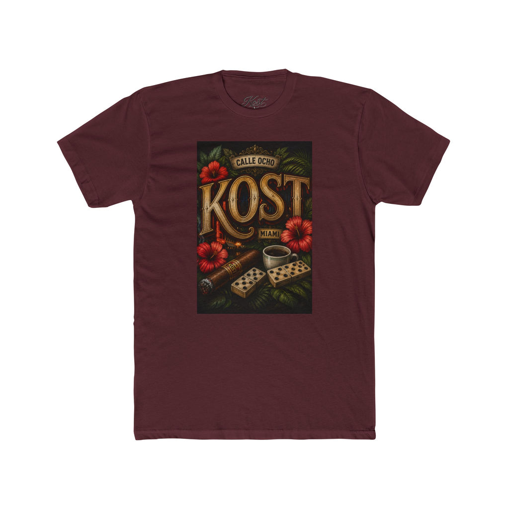KOST Dice & Hibiscus Retro Tee — Vintage Gaming Floral Graphic T-Shirt