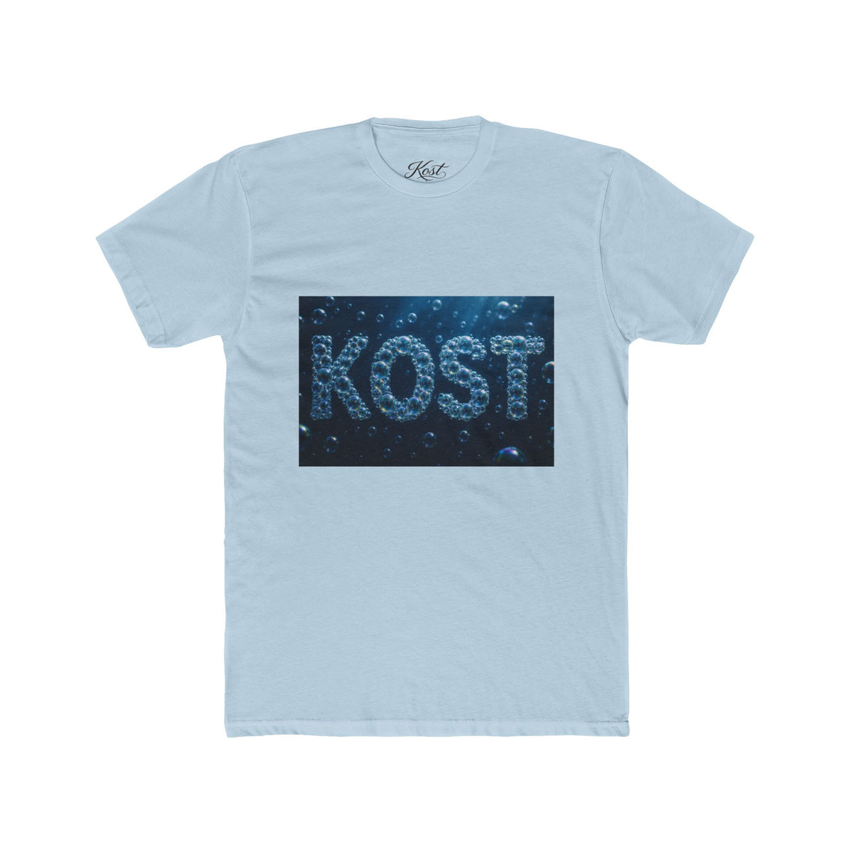 KOST Bubble Text Tee — Nautical Blue Graphic Crewneck Shirt