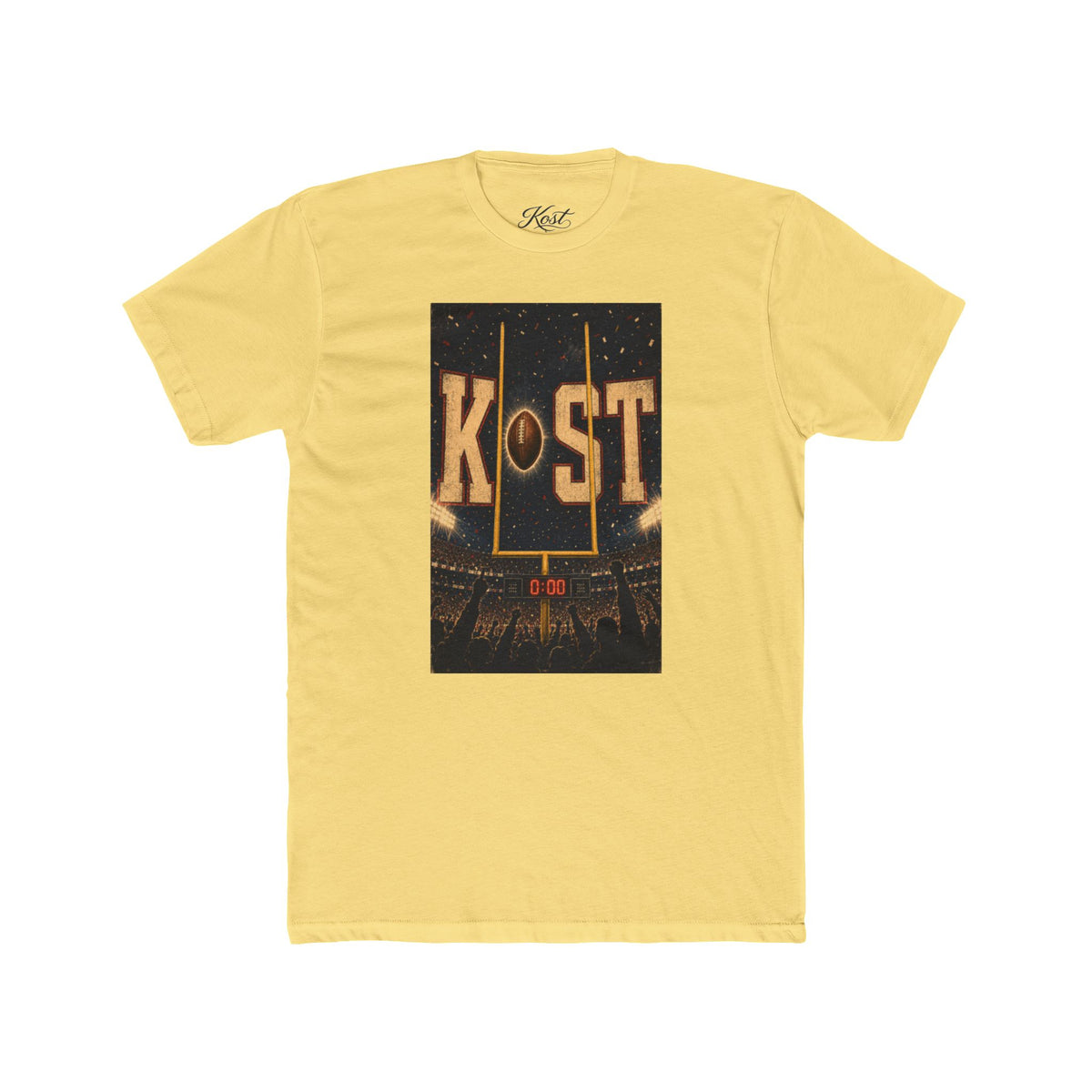 KOST Football Goal Tee — Vintage Stadium Graphic Crew Shirt