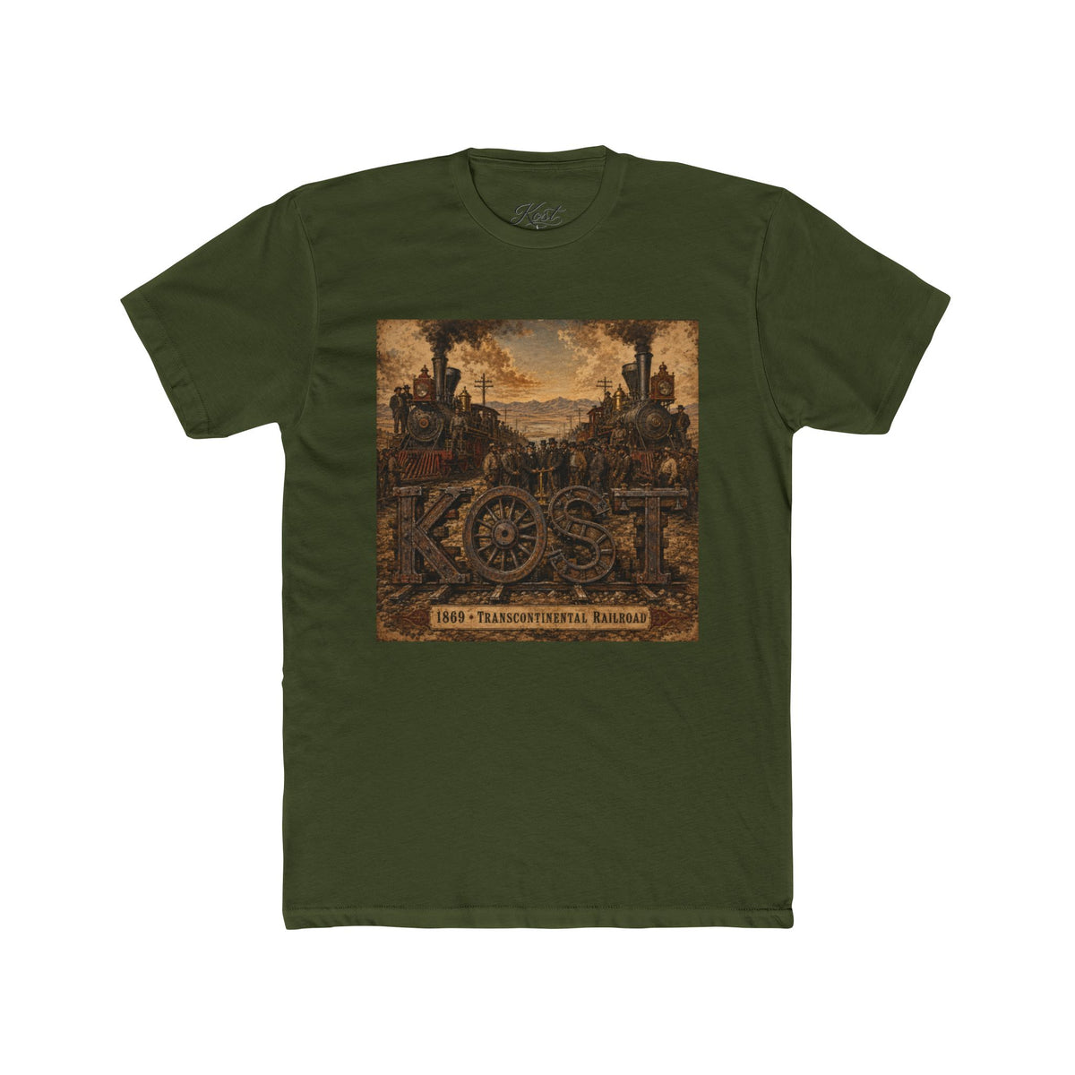 Vintage Rustic 'KOST' Graphic Tee — Industrial Steampunk Art Shirt