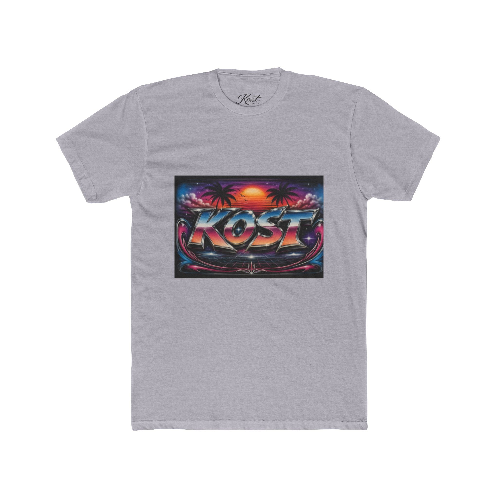 KOST Retro Sunset Tee — 80s Vaporwave Beach Graphic T-Shirt