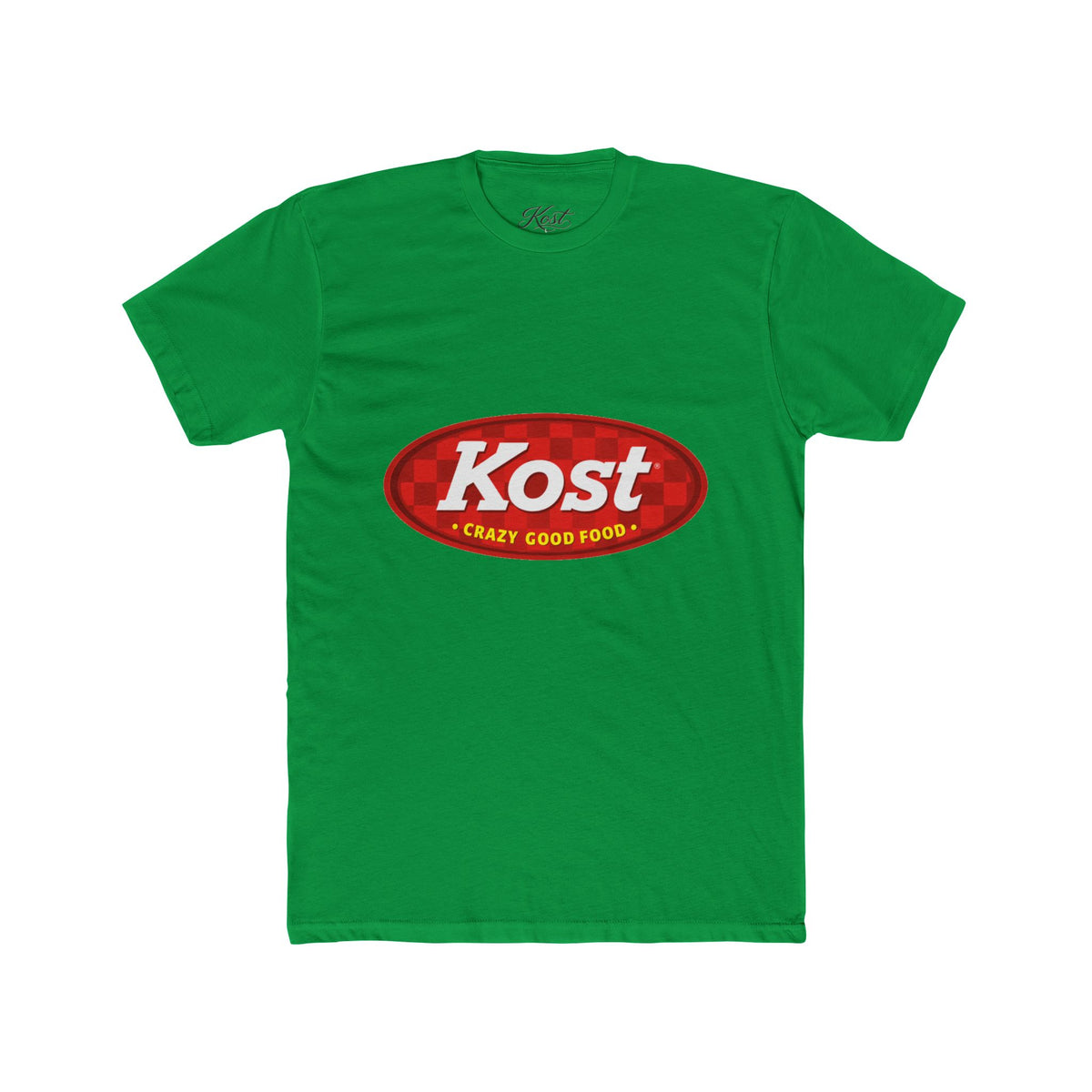 Kost Logo Tee — Vintage Red "Kost" Oval Graphic Cotton T-Shirt