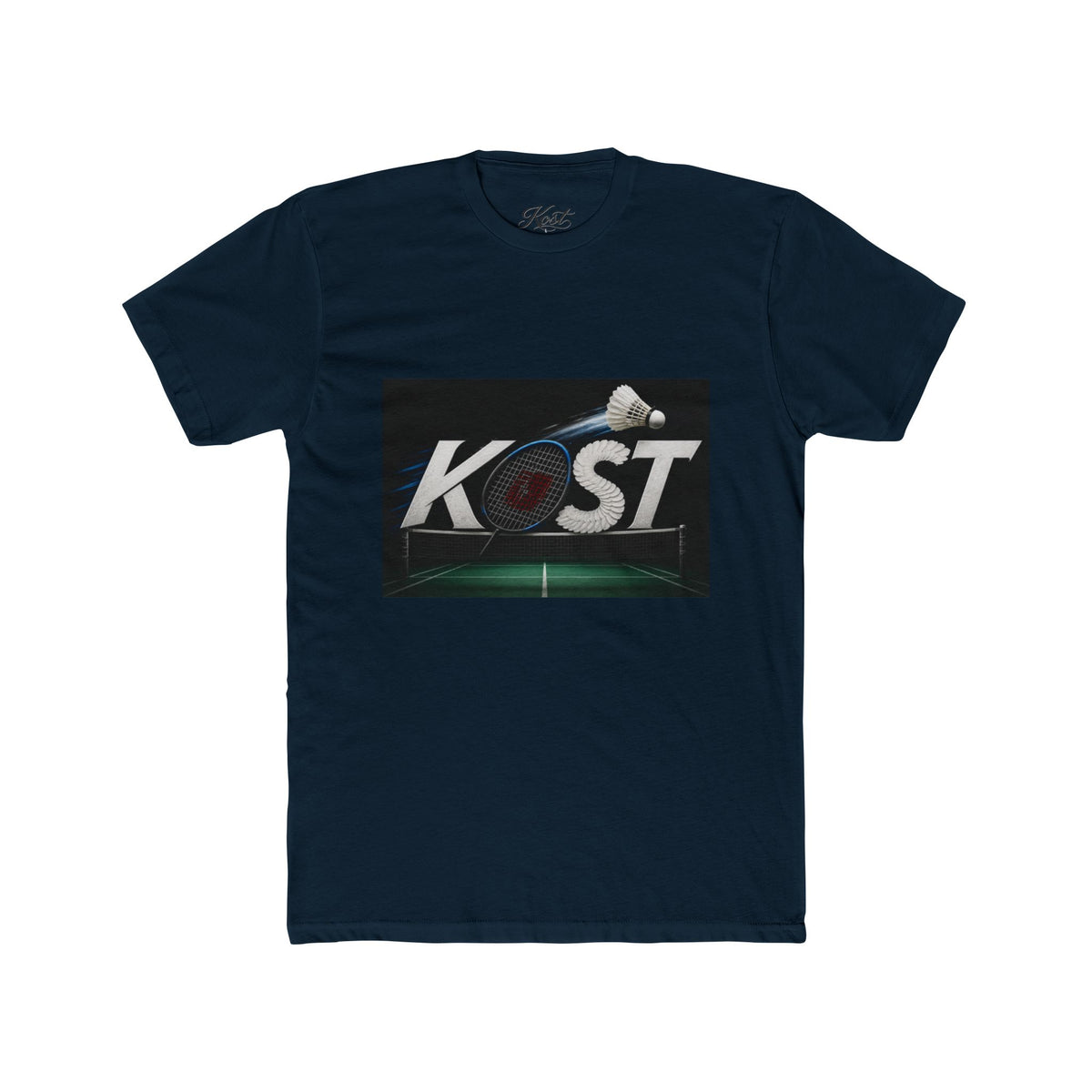 Badminton KOST Graphic Tee — Shuttlecock Court Logo T-Shirt
