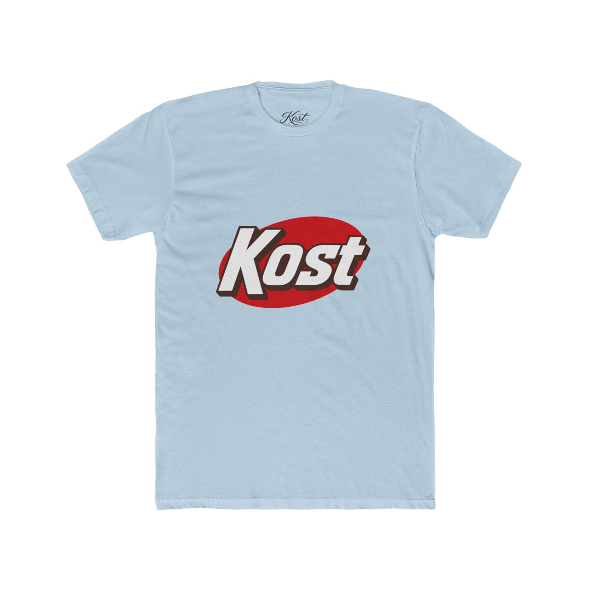 Kost Logo Tee — Retro Red Oval Graphic Cotton T‑Shirt