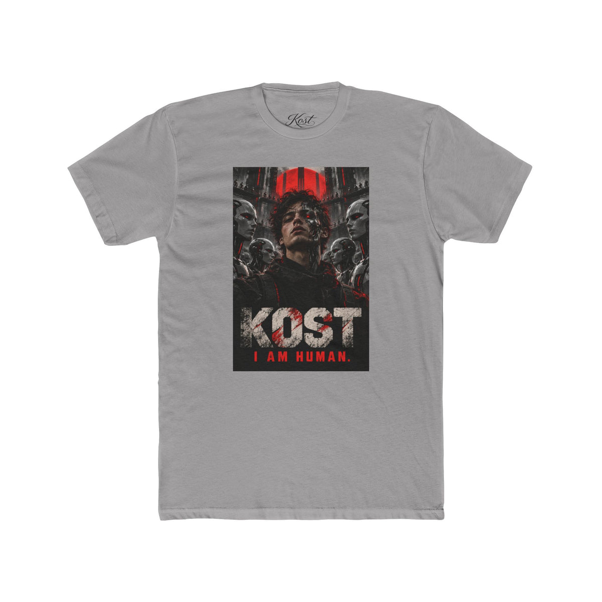 KOST "I Am Human" Graphic Tee — Dark Sci‑Fi Horror Movie Shirt