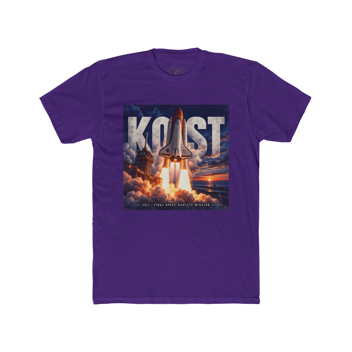 Space Shuttle Launch Graphic Tee — 'KOST' Retro Rocket Crew Shirt