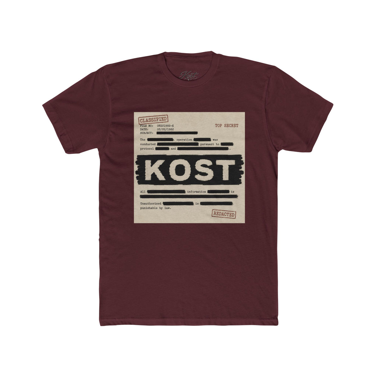 KOST Censored Records Tee — Vintage Dossier Graphic Cotton Shirt