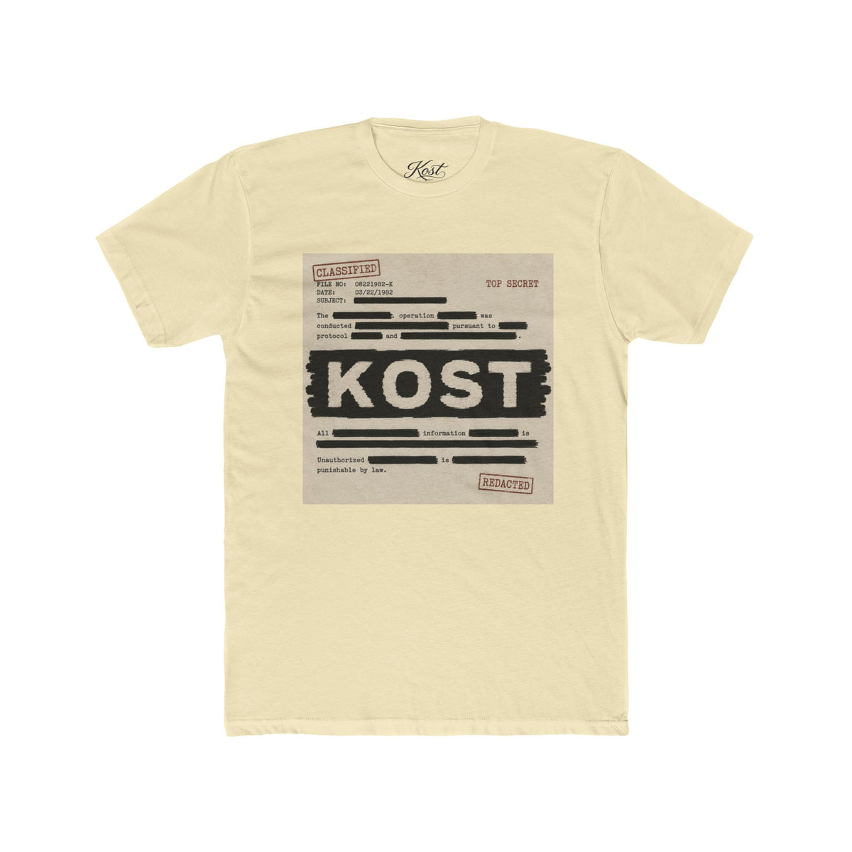 KOST Censored Records Tee — Vintage Dossier Graphic Cotton Shirt
