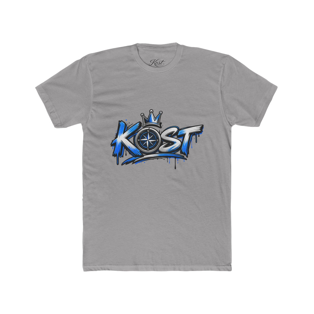 KOST Graffiti Logo T‑Shirt — Urban Streetwear Tee with Crown & Compass Design
