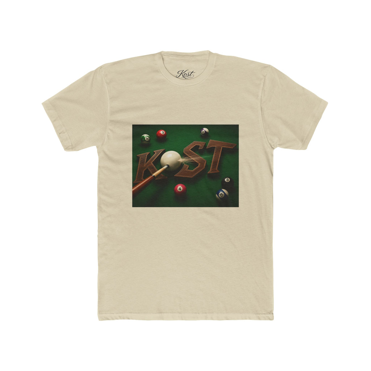 Billiards Pool Table Graphic Tee — 'KIST' 3D Cue Ball Design