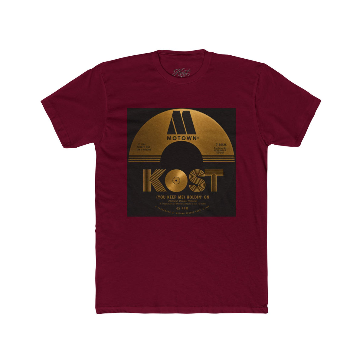 Vinyl Record Graphic Tee — "KOST" Retro Motown Design