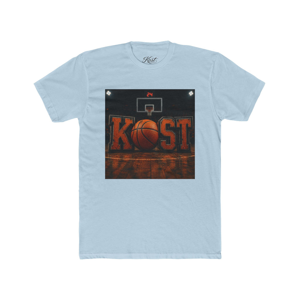 Basketball Court Graphic Tee — 'KOST' Logo with Basketball