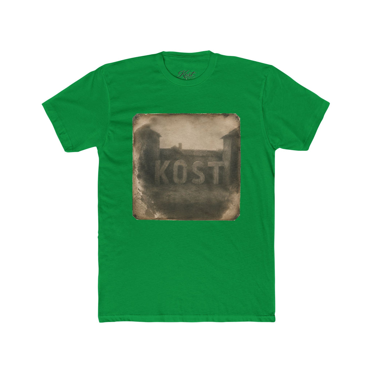 Vintage Photo Tee — 'KOST' Sepia Building Graphic