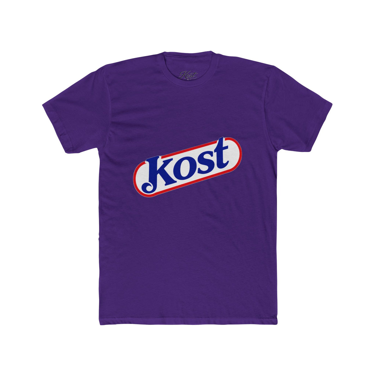Kost Logo Tee — Retro Red & Blue Script T‑Shirt