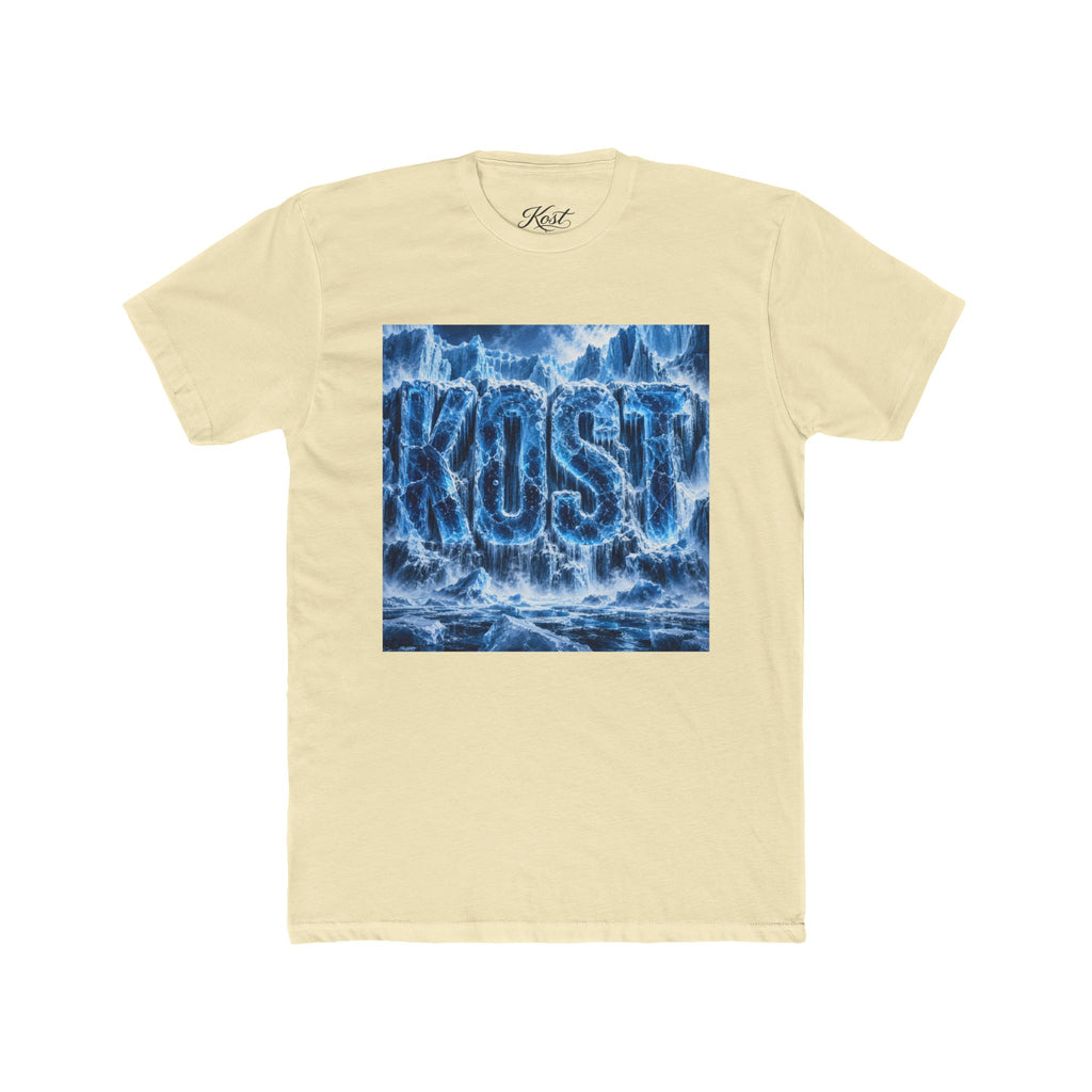 KOST Waterfall Graphic Tee — Blue Wave Texture Crew Shirt
