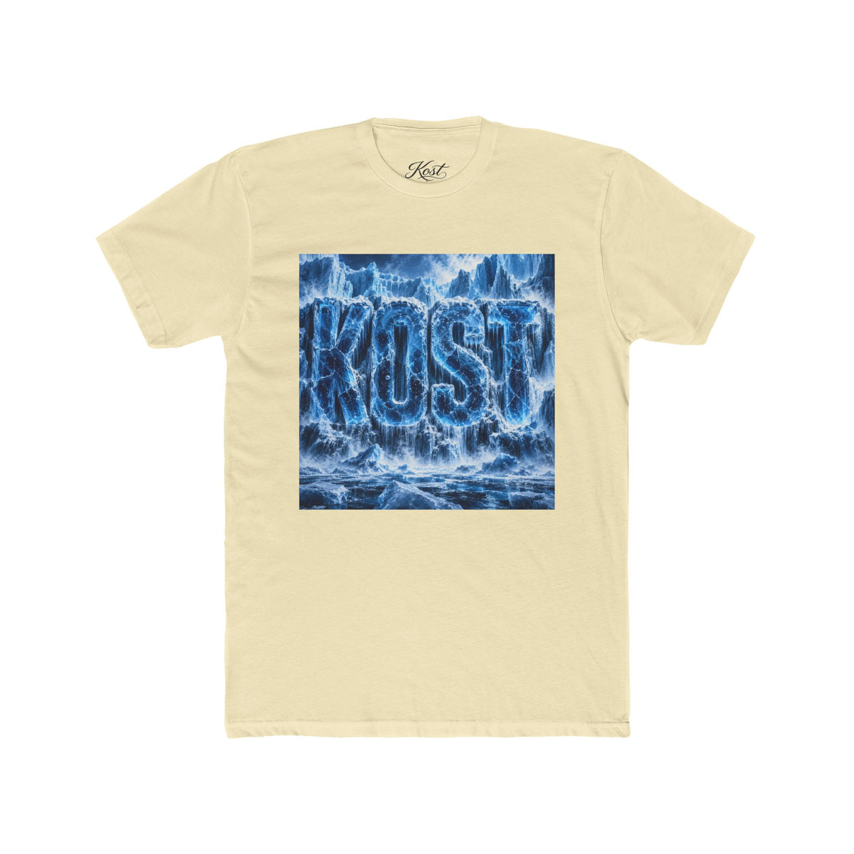 KOST Waterfall Graphic Tee — Blue Wave Texture Crew Shirt
