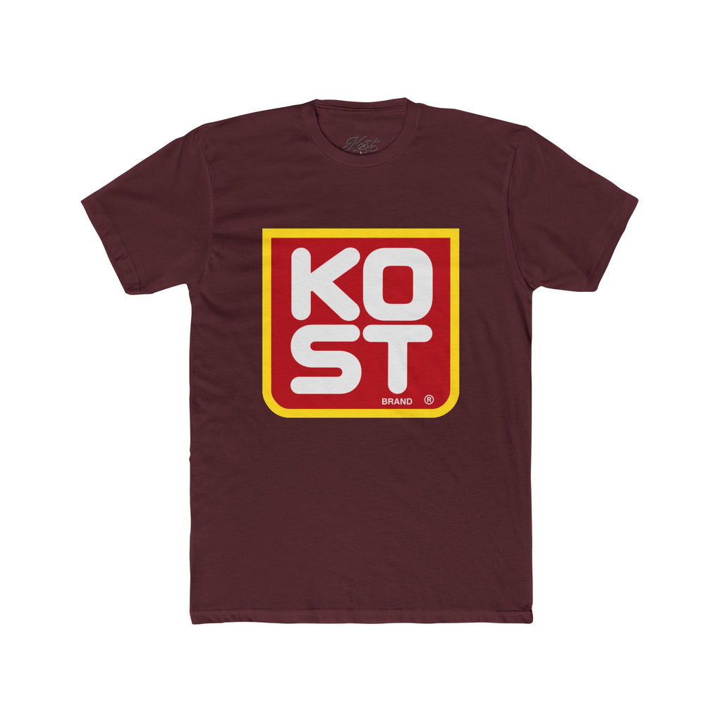 Vintage Retro Logo Tee — "KOST" Bold Square Graphic T-Shirt