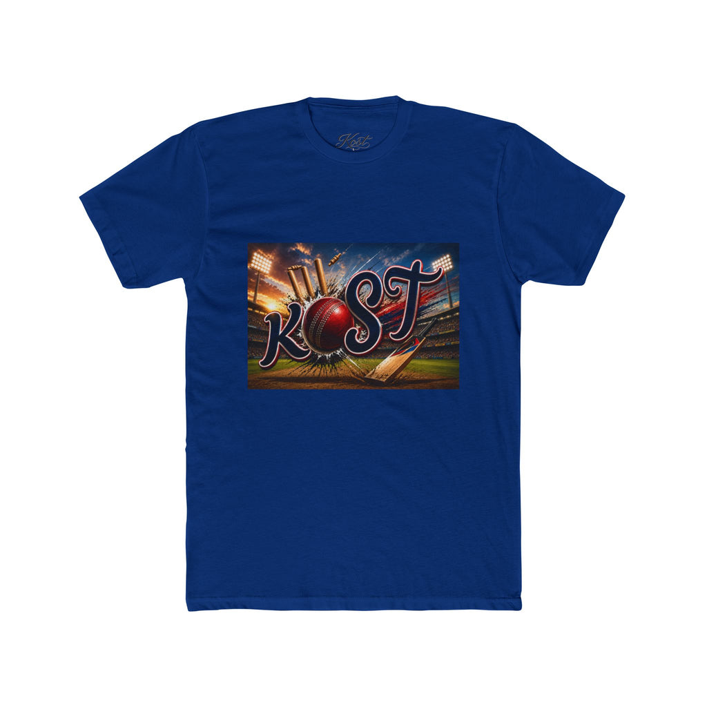 Rost Cityscape Crew Tee — Retro Neon Script Graphic T-Shirt