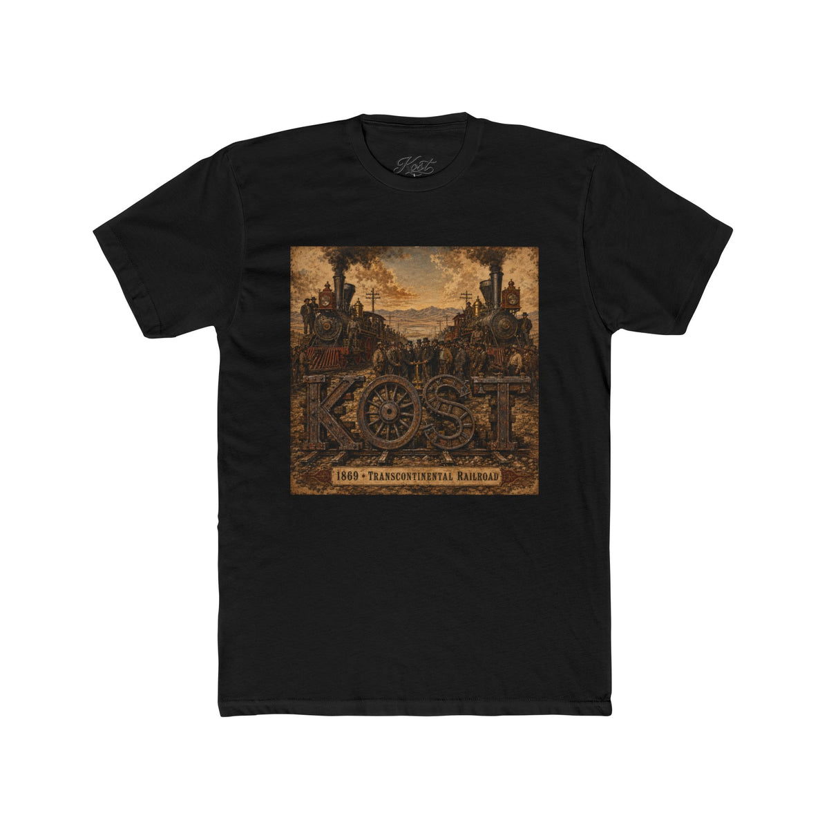 Vintage Rustic 'KOST' Graphic Tee — Industrial Steampunk Art Shirt