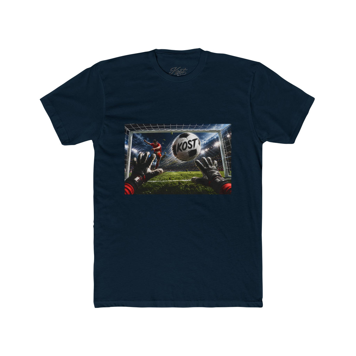 Soccer Goalkeeper Catch T‑Shirt — 'KOST' Stadium Football Tee