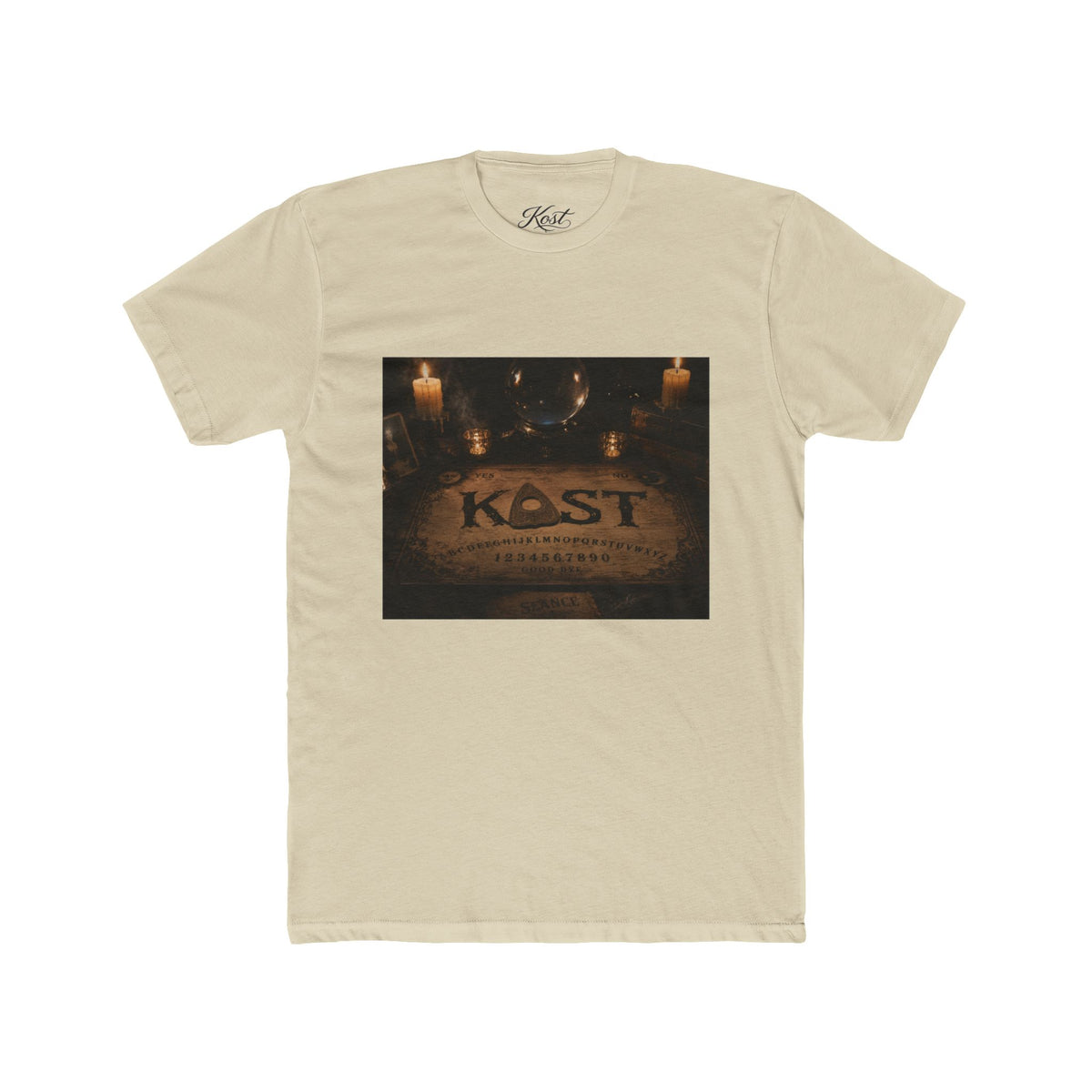 K-est Ouija Board T‑Shirt — Vintage Candlelit Spirit Board Tee
