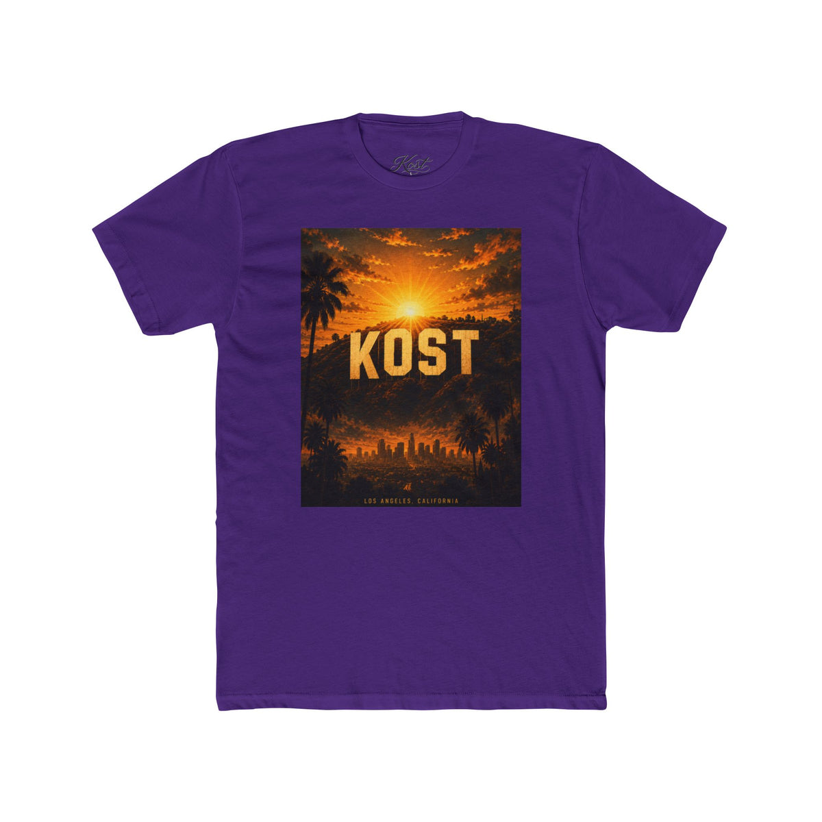 KOST Sunset Graphic Tee — Retro Palm Tree Cityscape T-Shirt