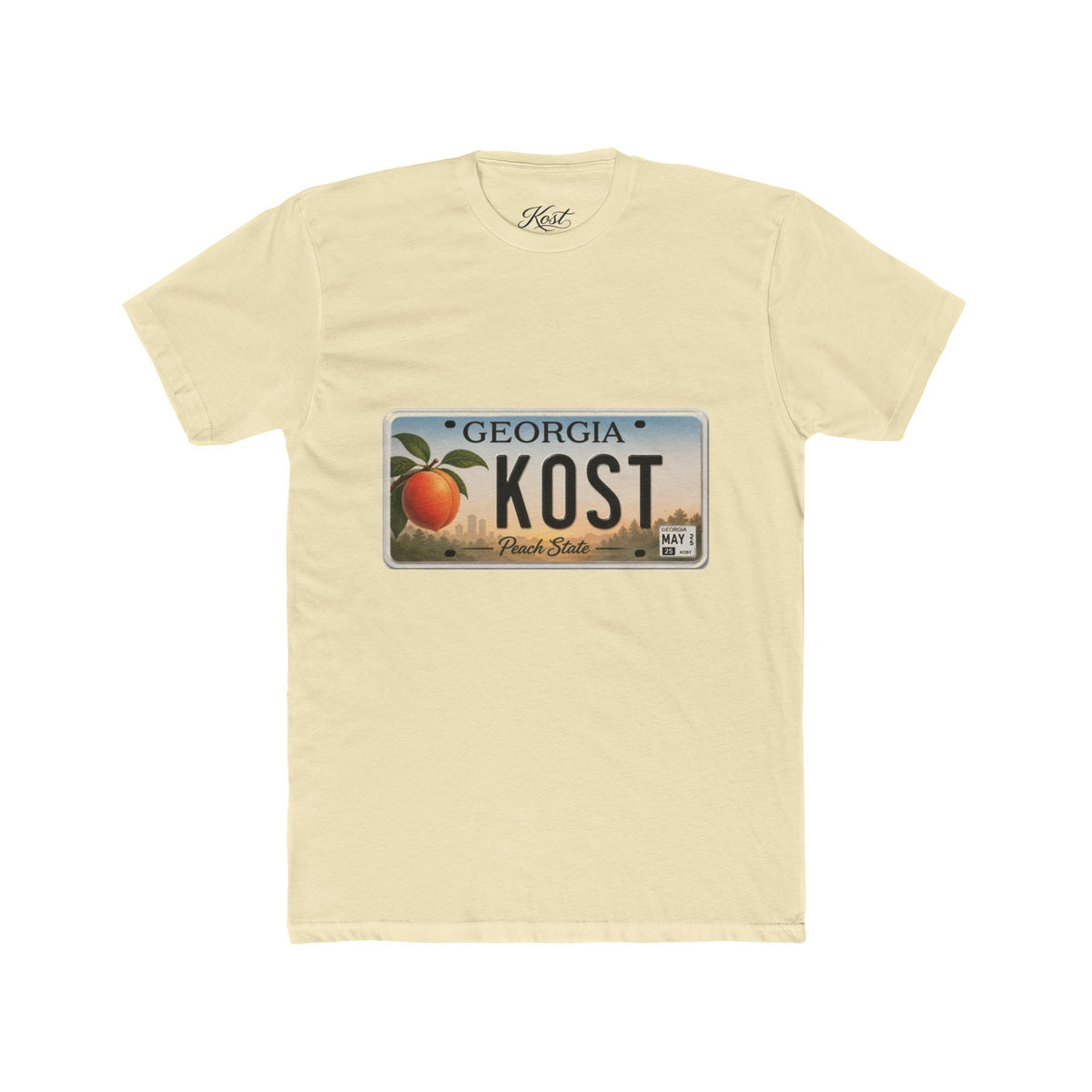Georgia Peach License Plate T‑Shirt — KOST Personalized Retro Tee