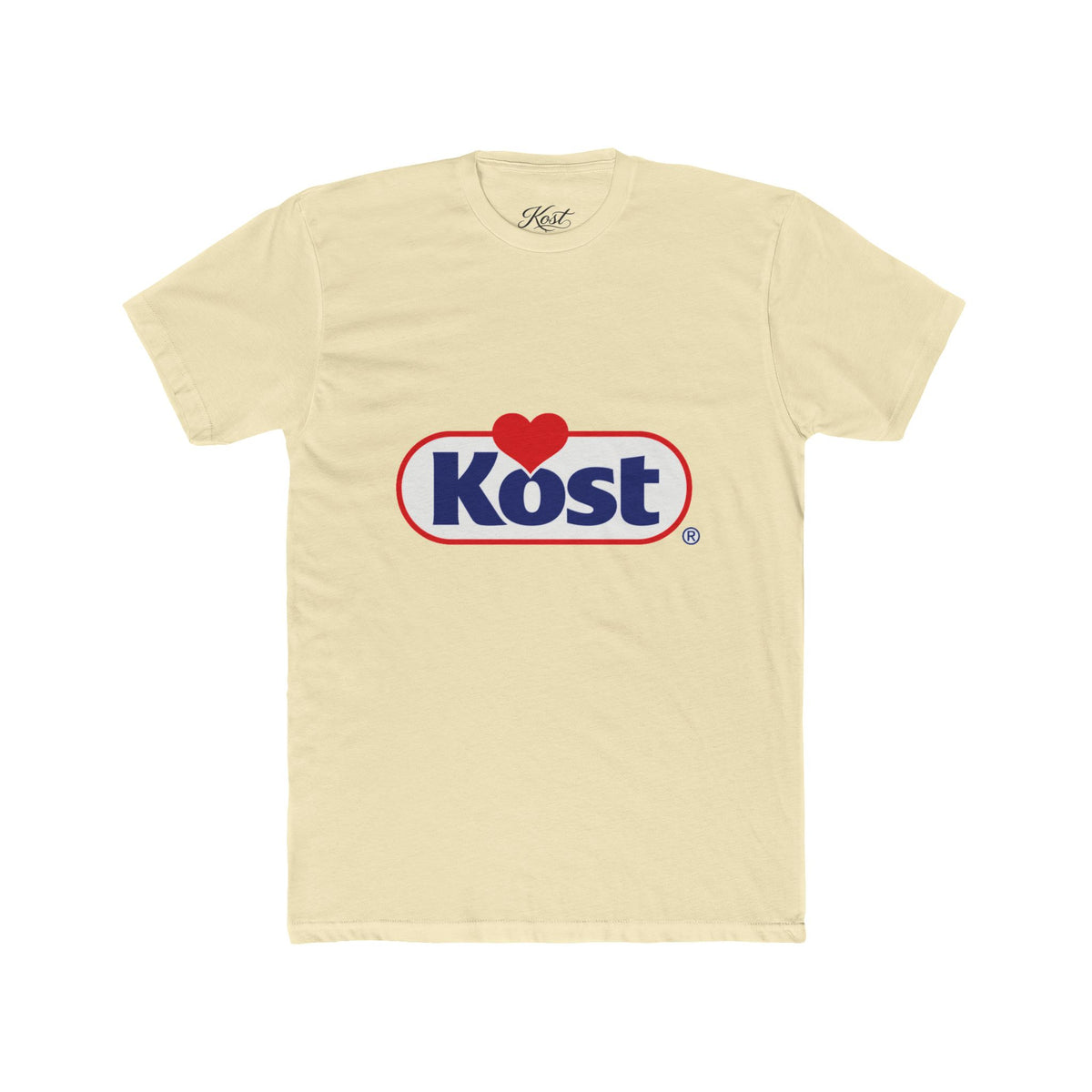 Kost Logo Heart Graphic Tee — Retro Brand-Inspired Cotton T-Shirt