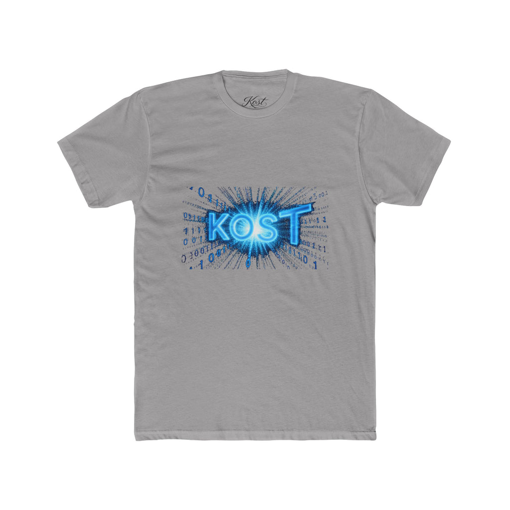 KOST Blue Burst Graphic Tee — Retro Tech Logo T-Shirt
