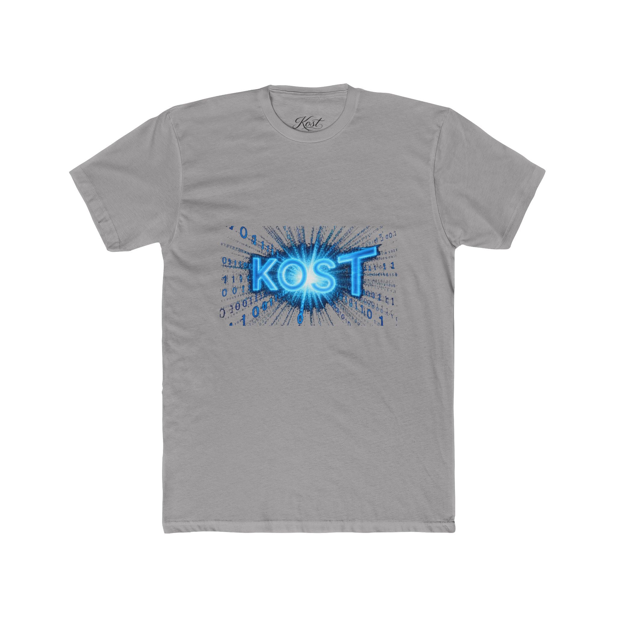 KOST Blue Burst Graphic Tee — Retro Tech Logo T-Shirt