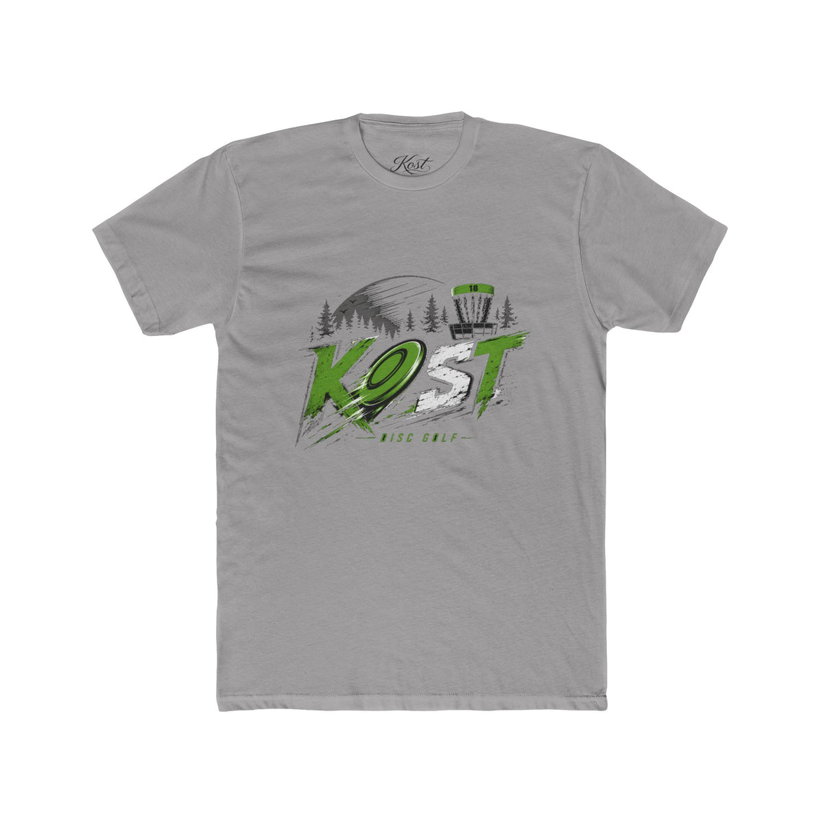 Disc Golf Tee — "K.O.T" Logo Shirt with Basket & Forest Graphic