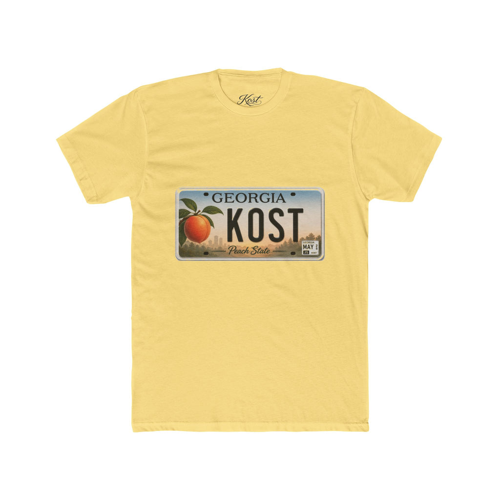 Georgia Peach License Plate T‑Shirt — KOST Personalized Retro Tee