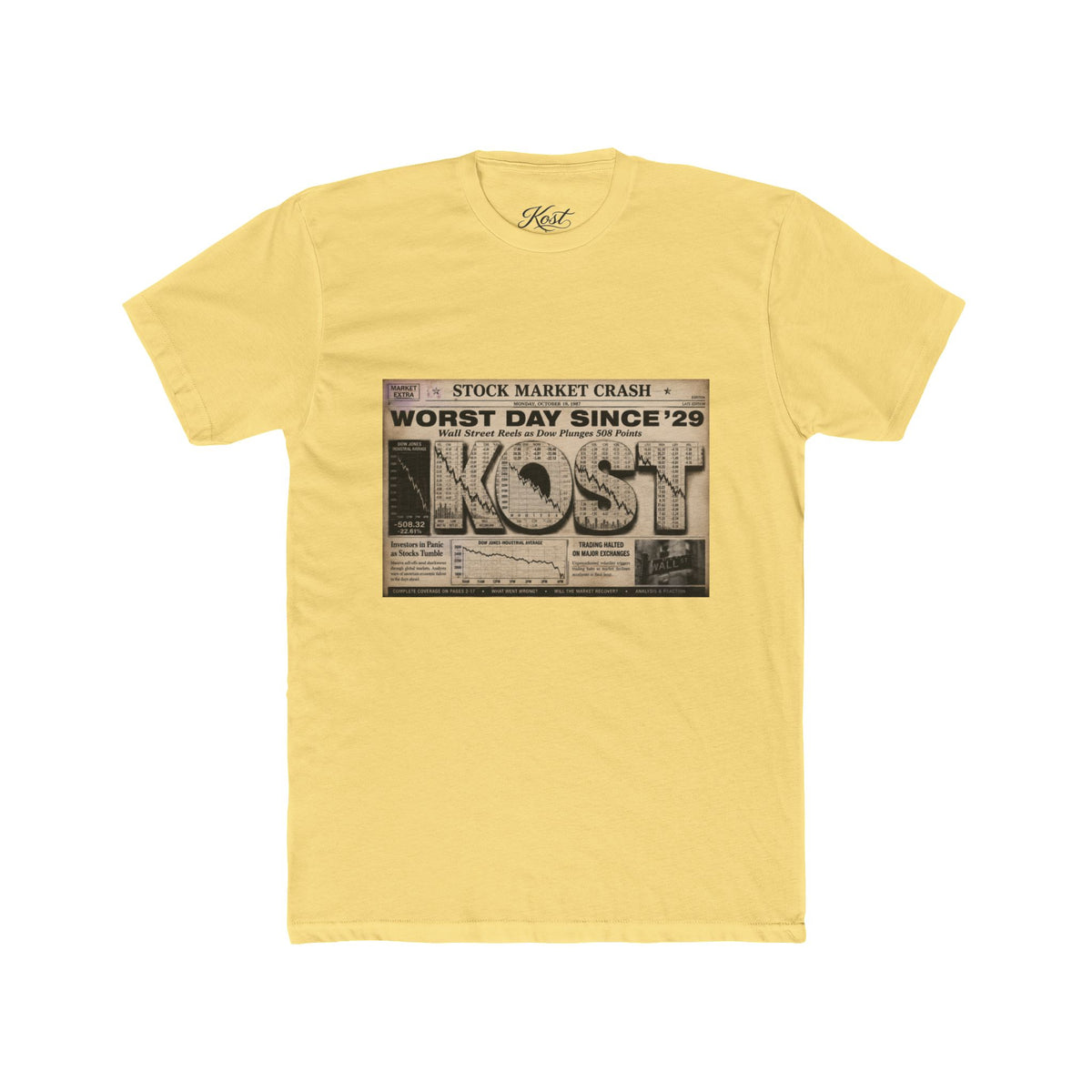 Vintage Newspaper "Worst Day Since '29" Graphic Tee