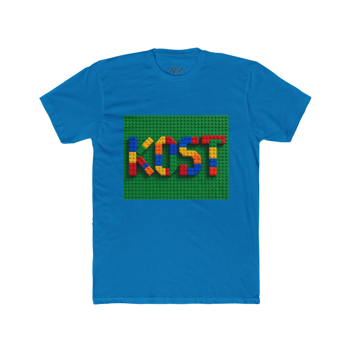 Kids Block Name Tee — Colorful Building Brick 'KOST' Graphic Shirt