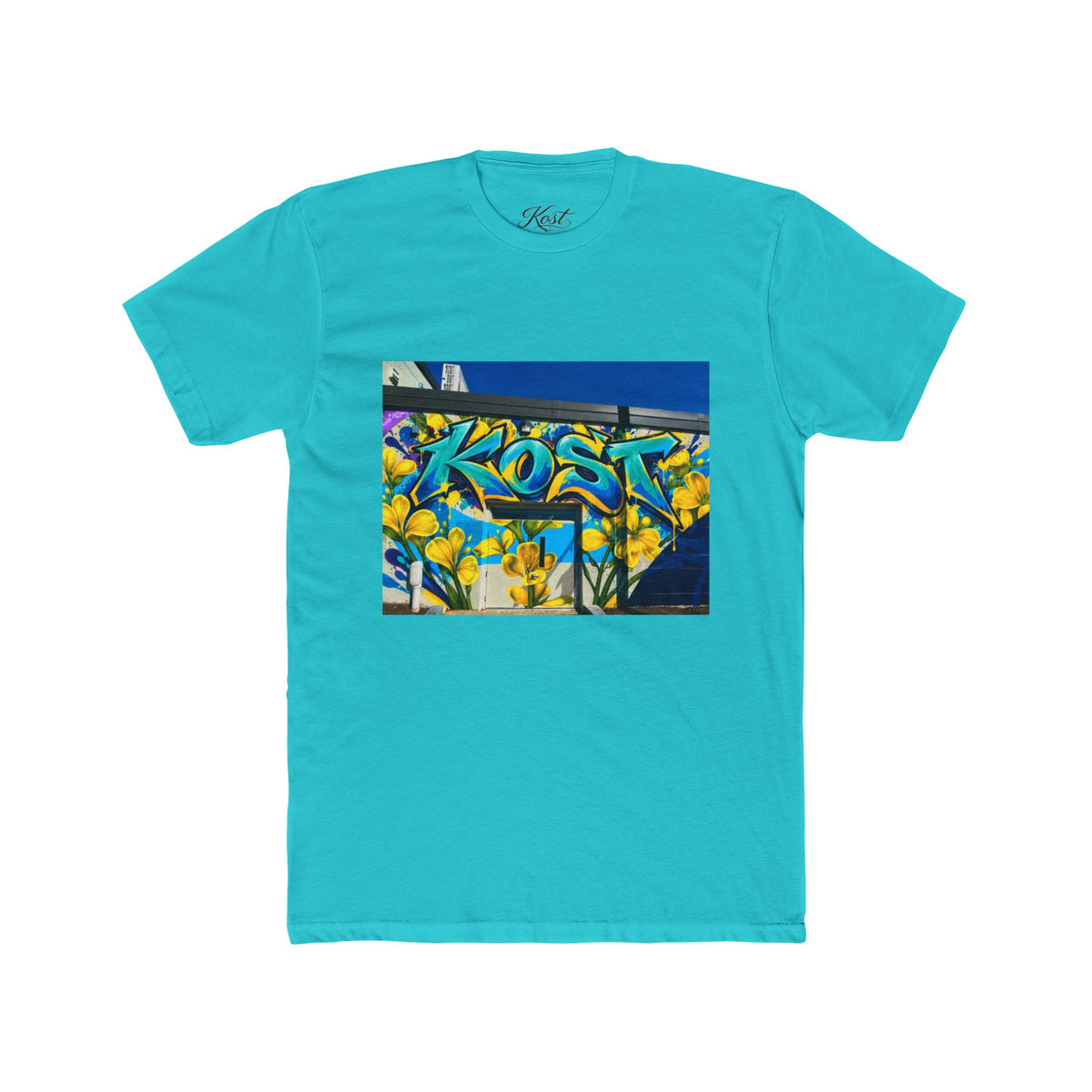 Graffiti 'KOST' Crew Tee — Urban Street Art Floral Graphic T-Shirt