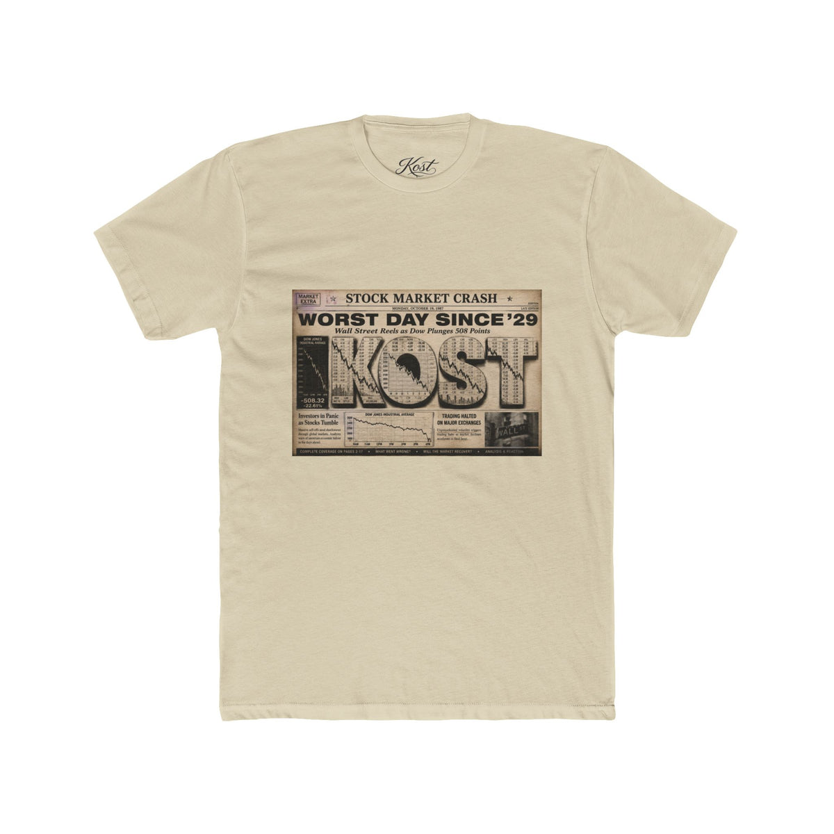 Vintage Newspaper "Worst Day Since '29" Graphic Tee