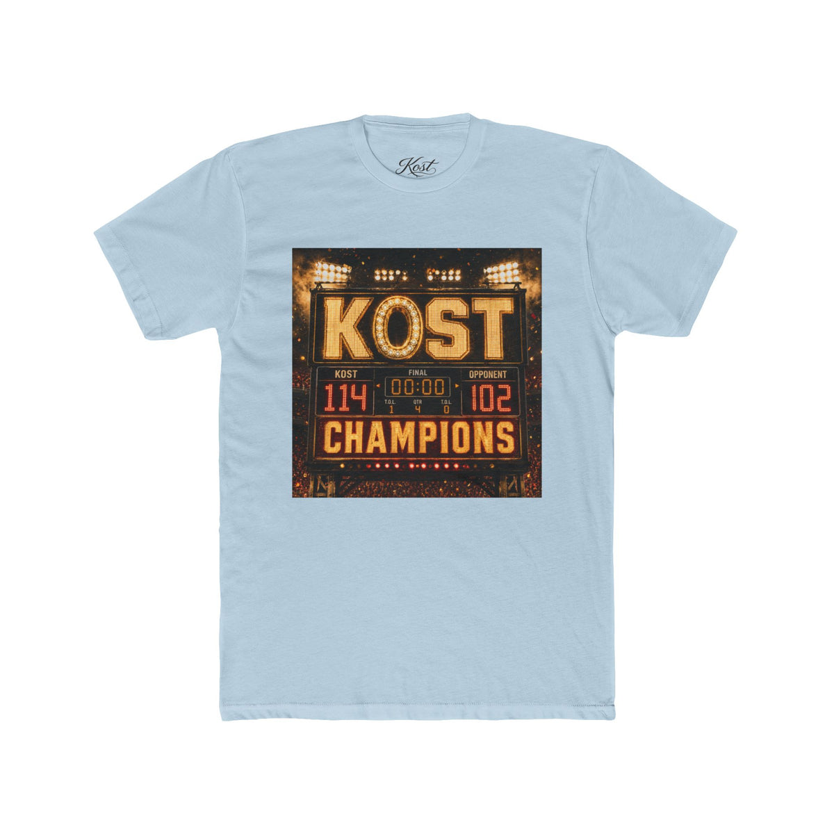 KOST Champions Basketball Scoreboard Tee – '114-102' Victory Shirt