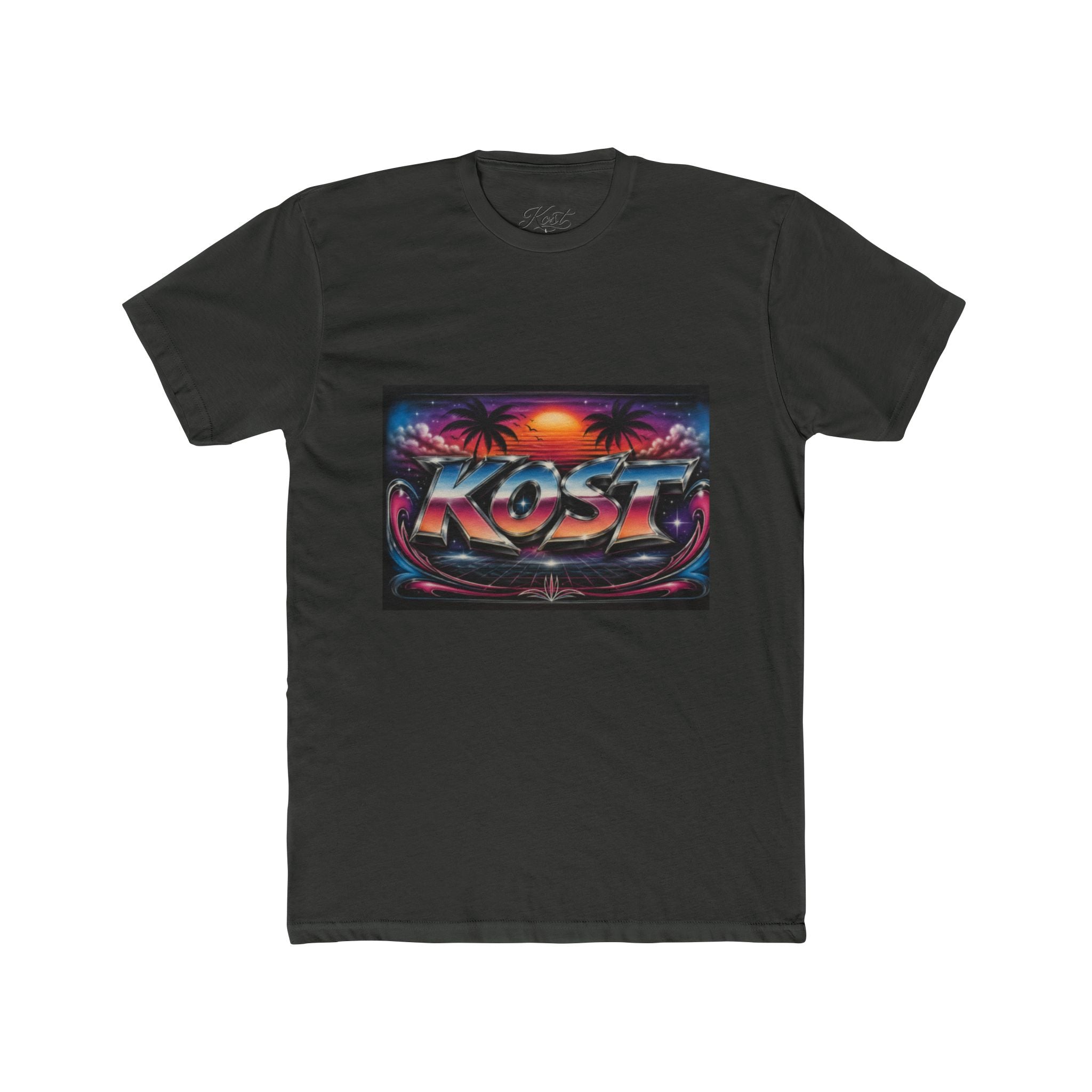 KOST Retro Sunset Tee — 80s Vaporwave Beach Graphic T-Shirt