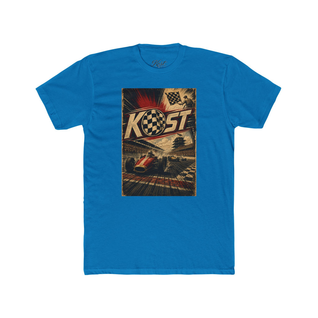 Retro Racing T-Shirt — "KOST" Vintage Checkered Flag Tee