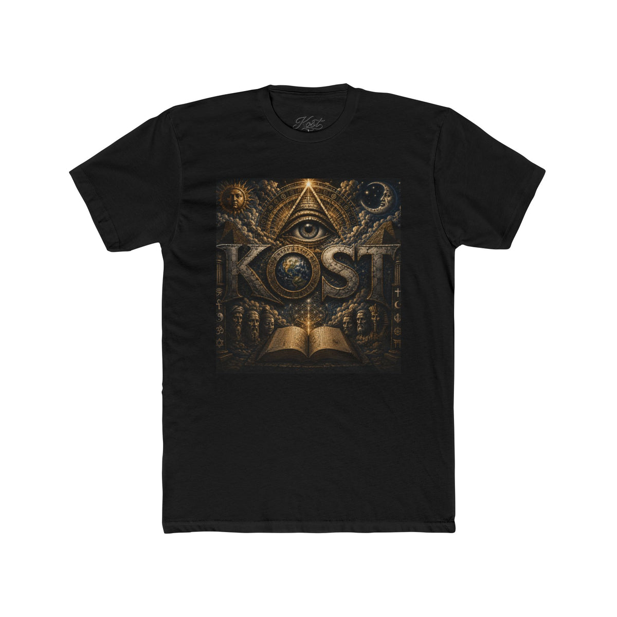 Mystic Eye 'Lost' Graphic Tee — Occult Symbolism, Book & Pyramid Art