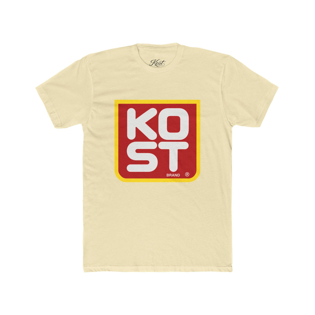 Vintage Retro Logo Tee — "KOST" Bold Square Graphic T-Shirt