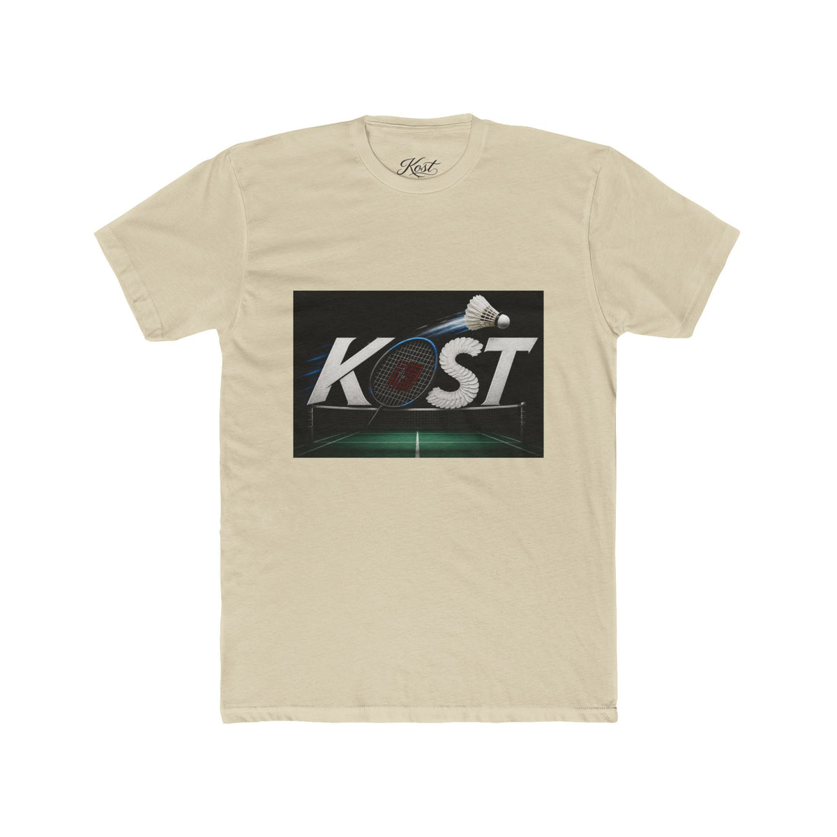 Badminton KOST Graphic Tee — Shuttlecock Court Logo T-Shirt