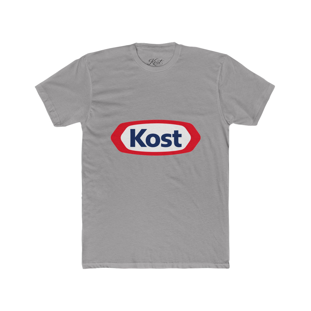 Kost Logo T-Shirt — Retro Red & Blue Graphic Crew Tee